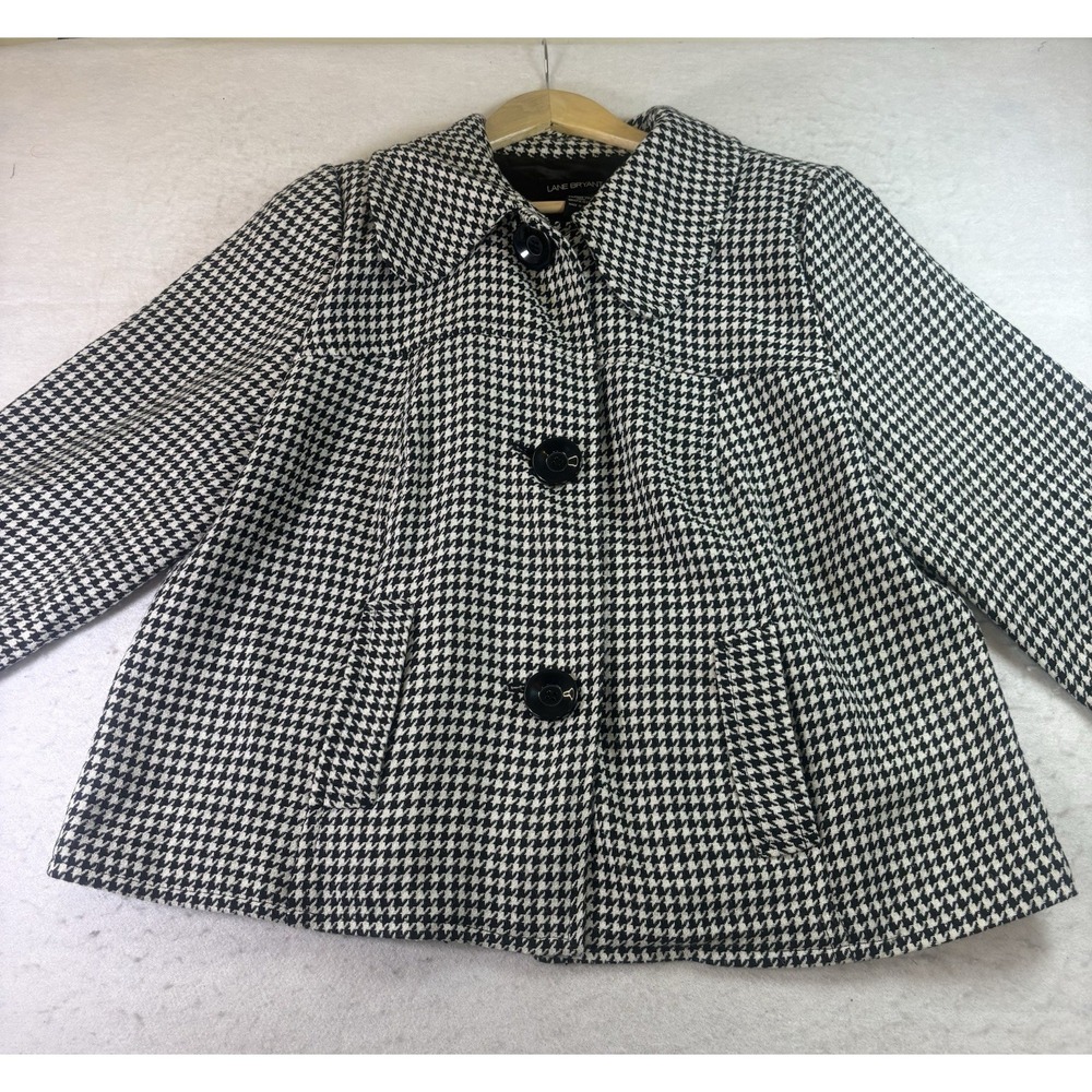 Lane Bryant Womens Jacket Womens Sz 20 Black Plaid Houndstooth Casual Career